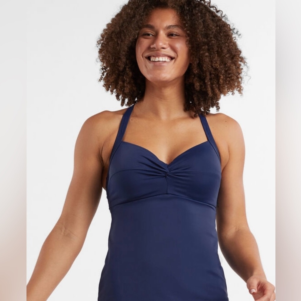Title Nine Black Pele Tankini Top Size 34D